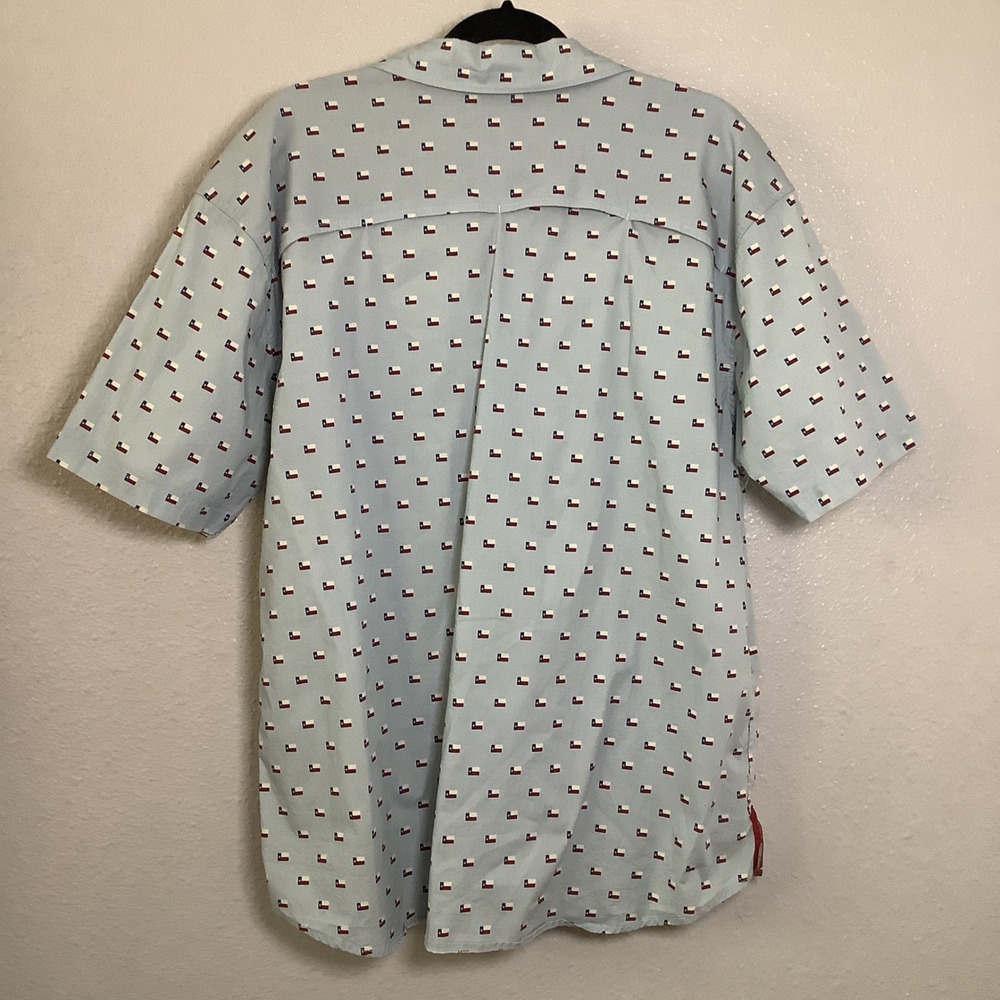Tumbleweed TexStyle Blue Texas Flag Snap Button Vented Shirt XL Casual Summer - Picture 4 of 4